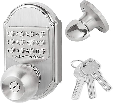Amazon Co Jp キーレスエントリーキーパッドデッドボルトドアロックメカニカルステンレススチールデジタル 低電力 パスコード キー 高いセキュリティ リスクなし Diy 工具 ガーデン