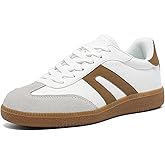 Women's Retro Gum Sole Fashion Sneakers-Lace Detail Casual Retro Walking Shoes-Gum Sole Casual Tennis-Anti Slip Trainers