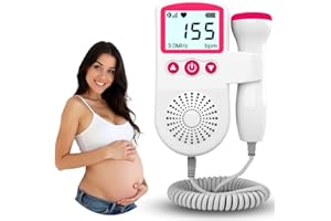 Heart Sound Transducer - Portable Fetal Monitor; Baby Heartbeat Monitor with Easy to Read Display & Headphones – Handheld Pre