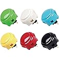 Sanwa 6 pcs OBSF-30 Original Push Button 30mm (Each Color of 1 Pcs) - for Arcade Jamma Video Game & Arcade Joystick Games Console (Color) S@NWA