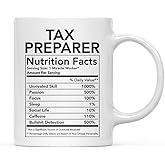 Andaz Press Funny 11oz. Ceramic Coffee Tea Mug Thank You Gift, Tax Preparer Nutritional Facts, 1-Pack, Novelty Gag Birthday Christmas Gift Ideas Coworker