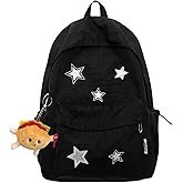 srdmuph Kawaii Backpack with Cute Accessories Pendant Travel Casual Daypack Lightweight Laptop Bags Outdoor Women (Black)