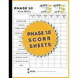 Phase 10 Score Sheets: Phase 10 Card Game for Adults with 130 Pages, Phase 10 Card Game for Adults Score Sheets