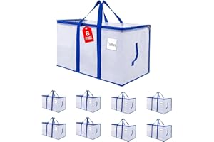 ZFWDSY 105L Moving Bags Totes 8 pack Storage Bag Bins Large Moving Boxes with Lids Zippers Handles for College Dorm, Travelin