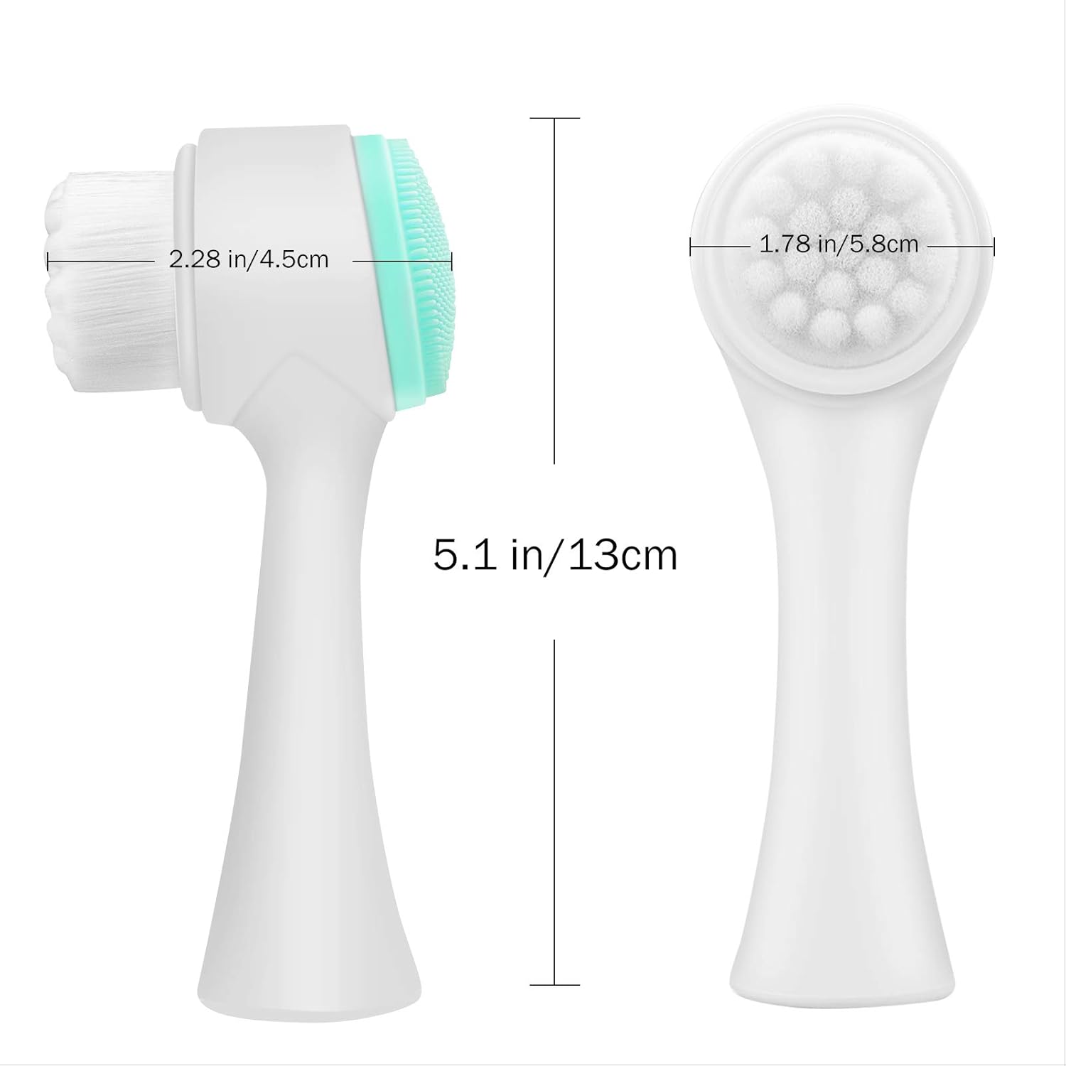 Face Brush - Manual Facial Cleansing Brush And Pore Cleansing Manual Dual Face Brush For Sensitive, Delicate, Dry Skin (Blue): Beauty