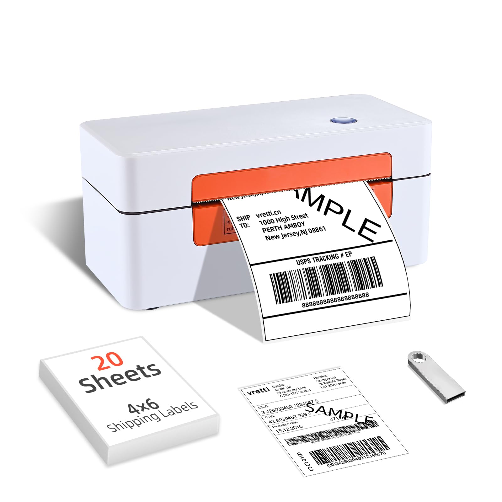 Photo 1 of vretti USB Shipping Label Printer - 4x6 Thermal Label Printer for Shipping Packages Small Business Office or Home,Widely Used for Amazon, Ebay, Shopify, Etsy, USPS Amazon, Ebay, Shopify, Etsy, USPS