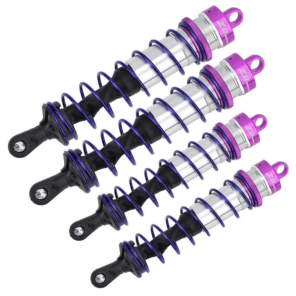 RC Shock Absorber, Metal Oil Pressure Adjustable Shock Front & Rear Damper Compatible with 1/8 RC Car (Purple)