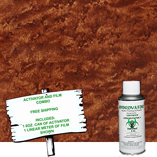 Hydro Dip - Hydrographic Film - Water Transfer Printing - Hydro Dipping - 6oz. Activator with WALNUT WOOD 1 KIT