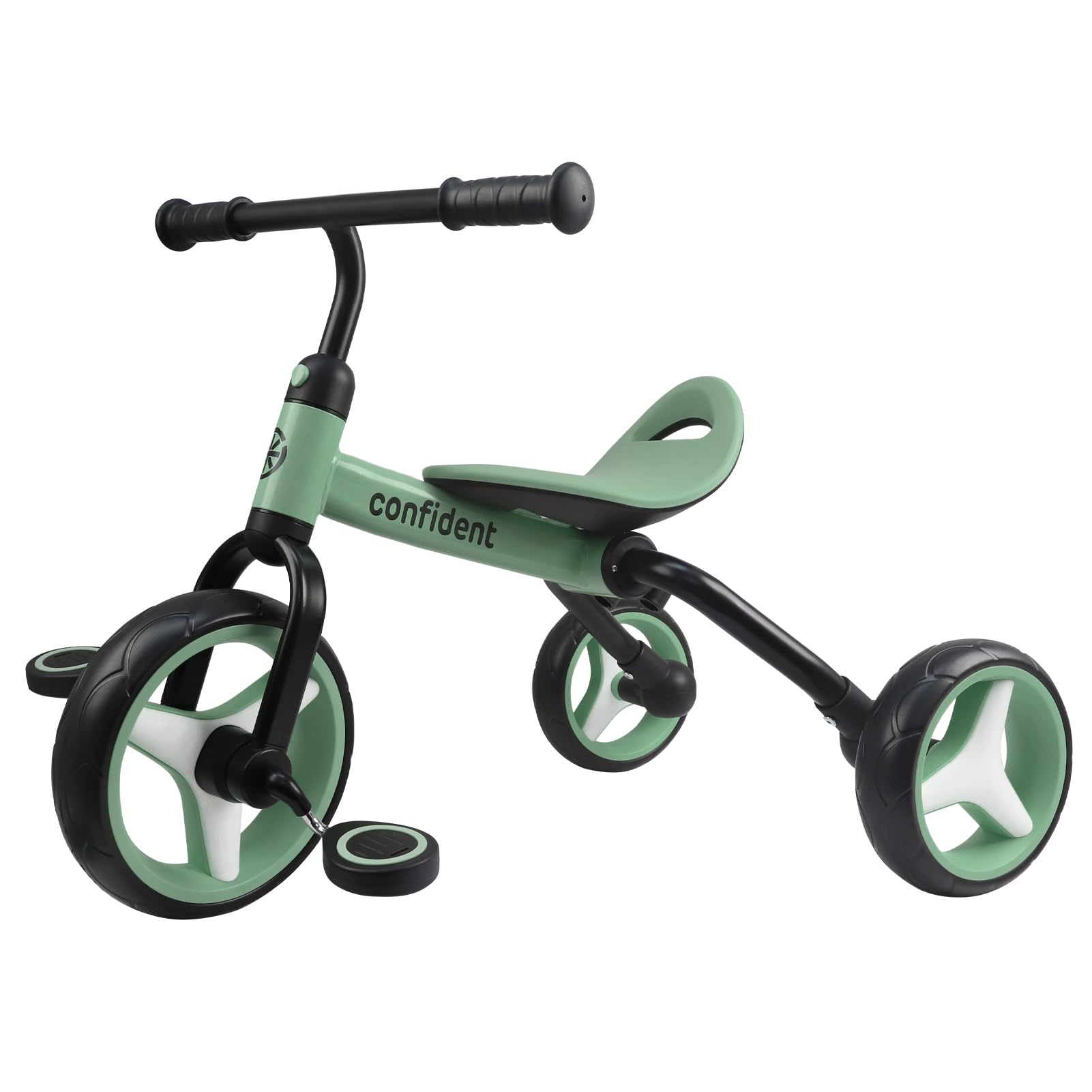 Photo 1 of YGJT 4 in 1 Tricycle for Toddlers Age 2-5, Folding Toddler Bike Kids Trike Tricycles with Adjustable Seat and Removable Pedal, Baby Balance Bike Ride-on Toys Gift for Baby Boys Girls Birthday(Green)