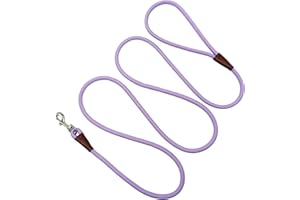 MayPaw Small Rope Dog Leash 6FT 8FT 10FT, 1/4-in Lightweight Pet Leash for Small Dogs/Puppy/Cats, Classic Colors Round Dog Lead(6ft*1/4",Purple)