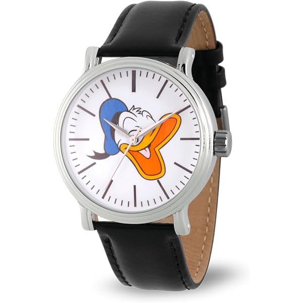 Vintage Donald Duck Watch with Black Strap, needs new band Amazon.com: Disney Donald Duck Watch Men – Vintage-Inspired  main image 2