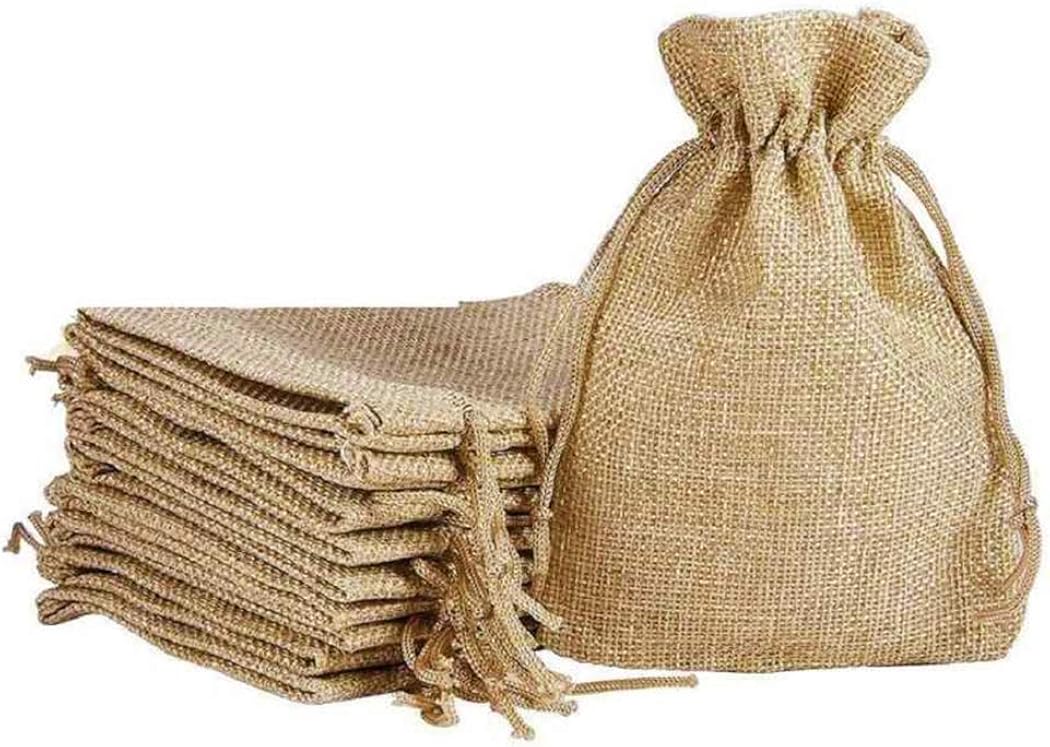 Buy DMS RETAIL Jute Linen Burlap Potli Bags (Natural, 14x10 cm) Pack