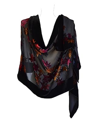 Silk Base Burn-out Velvet Shawl
