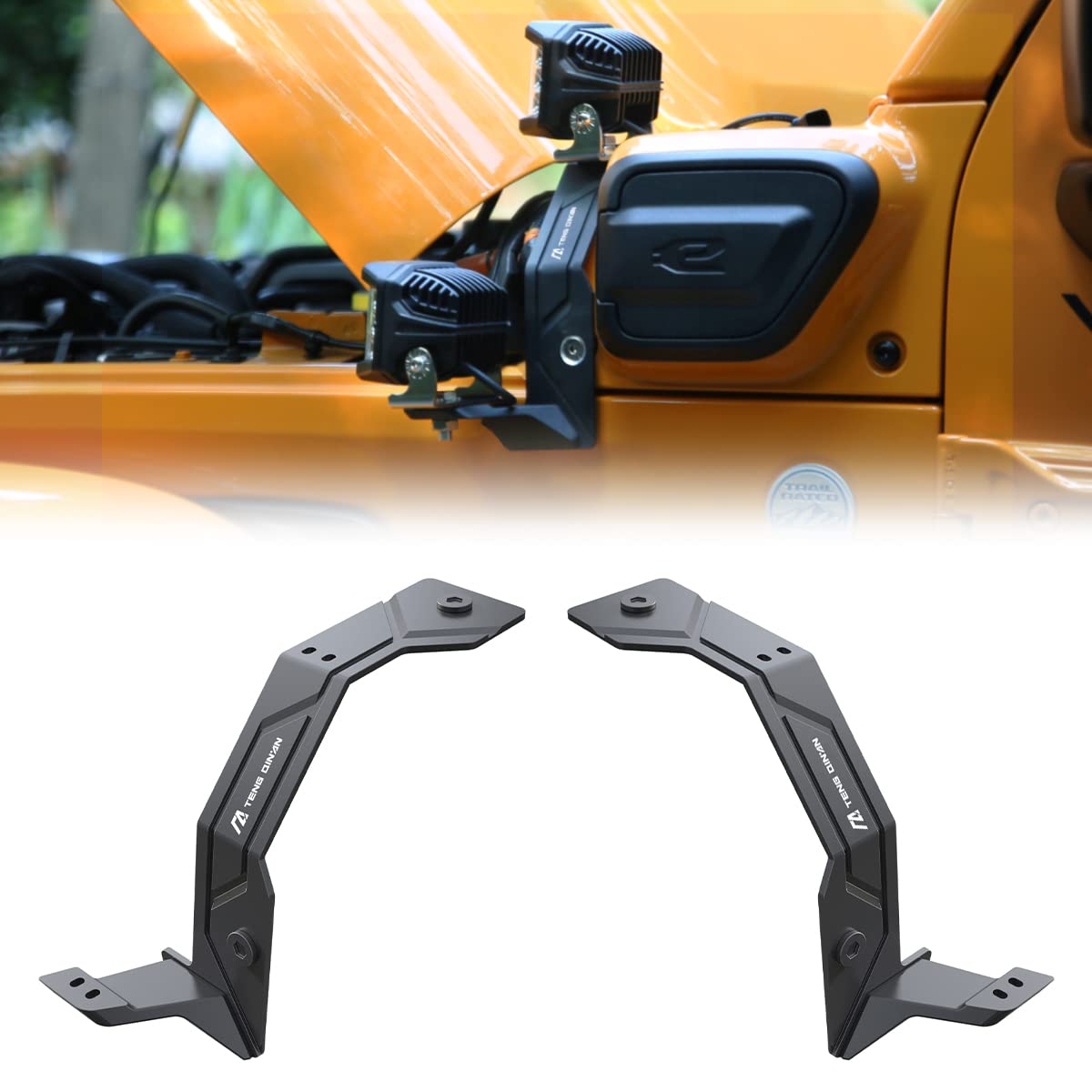 Photo 1 of SHEAM Dual A-Pillar Light Mounting - Windshield LED Light Brackets for Off-Road Light Bar Detachable Compatible with 2018-2022 Jeep Wrangler JL 4XE Gladiator JT Black(1 Pair)?NOT for Mojave and 392?