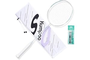 KUMPOO Professional Badminton Racket 5U | Carbon Fiber Badminton Racket Set with Grip Tape & Cover Bag | Pro Badminton Racquet Lightweight for Beginner, Intermediate Players Outdoor Games