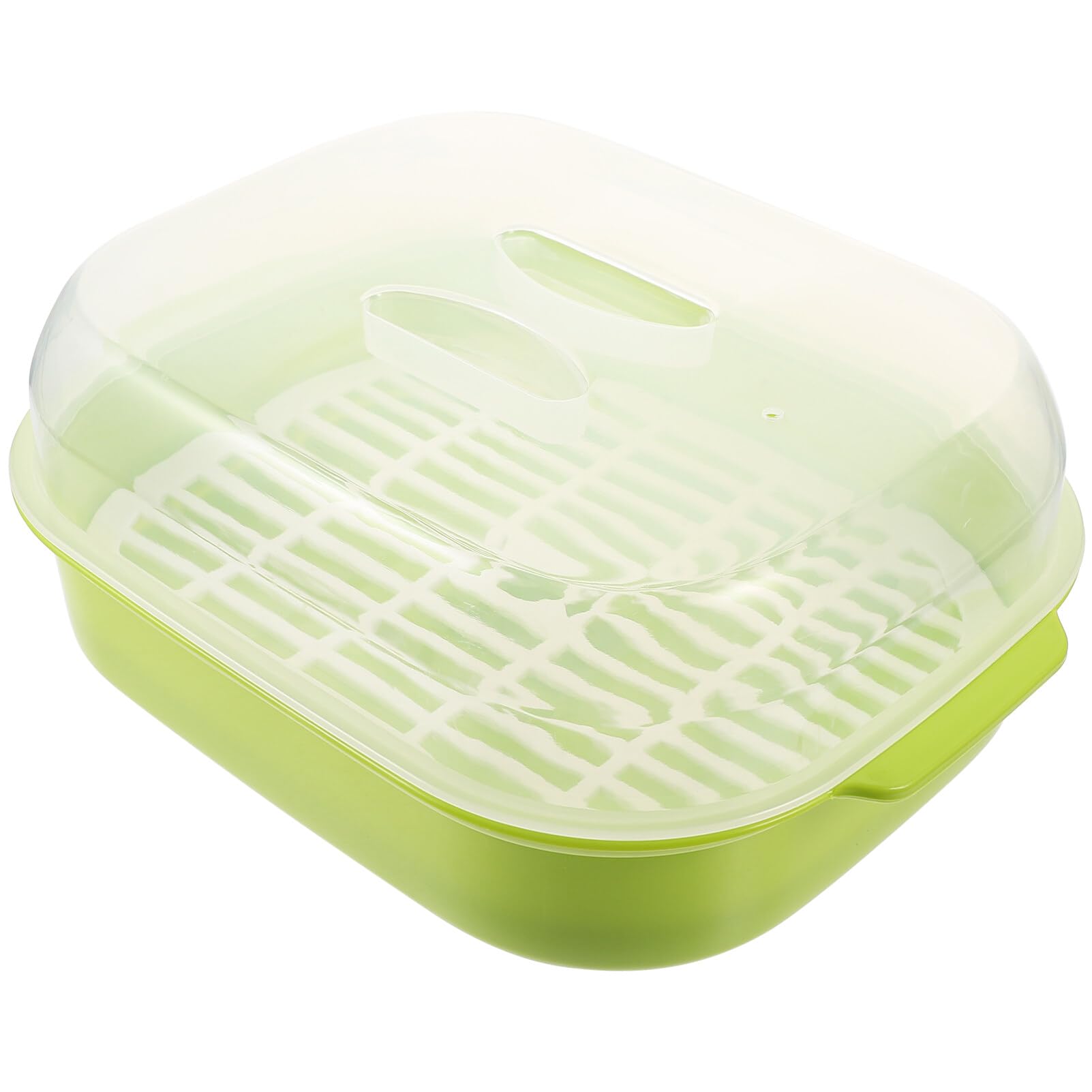 HEMOTON Microwave Food Steamer with Vent Lid 10 Inch Microwaveable Container for Steamed Buns and Vegetables Kitchen Cooking Basket