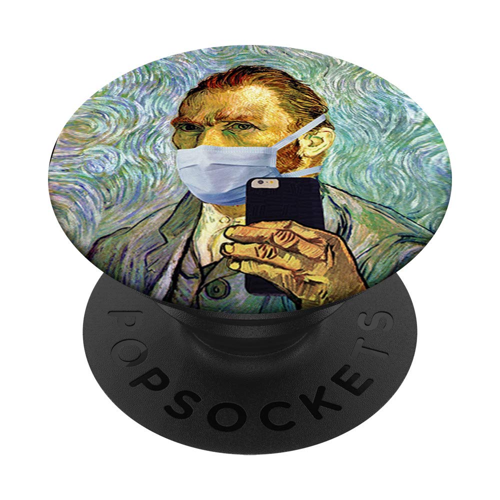 Vincent Van Gogh Cellphone Selfie Self Portait With Mask PopSockets Swappable PopGrip