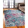 Unique Loom Jardin Collection Colorful, Vibrant, Abstract, Modern Area Rug, 5 x 8 ft, Blue/Pink 61fTS2b8L8L. SS100