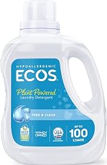 ECOS Laundry Detergent Liquid, 100 Loads - Dermatologist Tested Laundry Soap - Hypoallergenic, EPA Safer Choice Certified, Pl