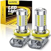 AUXITO H11/H8 LED Fog Light Bulbs, 6500K Cool White CSP LED Fog Lights, 1:1 Mini Size H11/H8/H16 Fog Lamps Replacement, 360-d