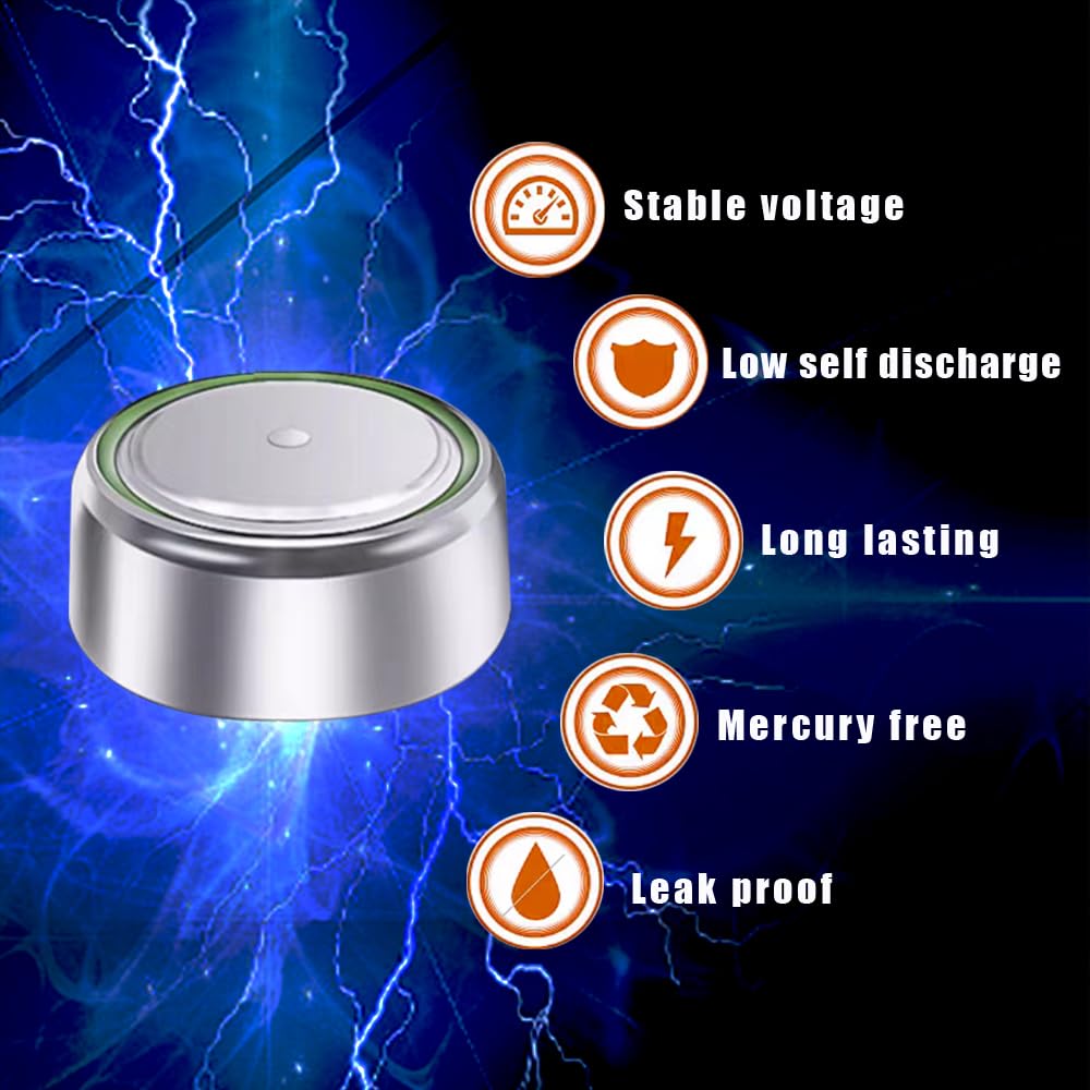 HoootCell LR41 Battery AG3 Button Cell Battery L736f Batteries 392 384 192 SR41 A63 736 G3 1.5V Alkaline Coin Cell for Watch (10 Pack)