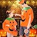 QBSM Adult Halloween Orange Pumpkin Costume Suit Party Cosplay Clothing Clothes with Hat Bag