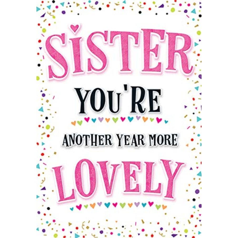 Piccadilly Greetings Modern Birthday Card Sister - 7 x 5 inches