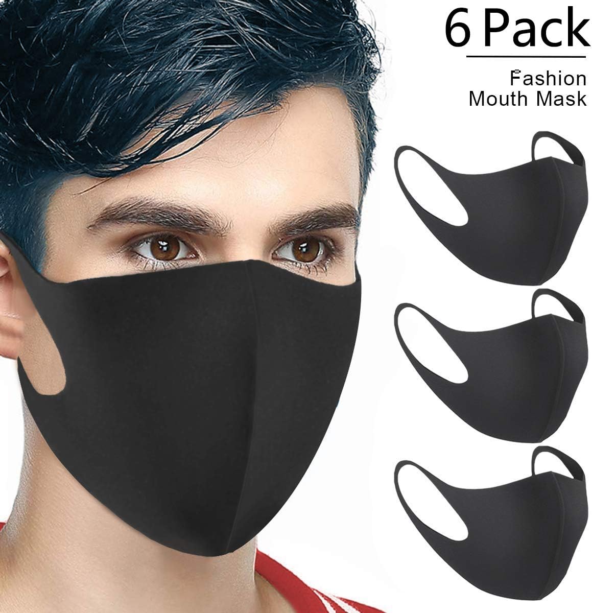 Anti Dust Mask Face Mouth Mask,Fashion Reusable Washable Outdoor Unisex Mask(6Pcs)