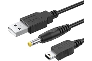 2-in-1 PSP Charger Cable, Replacement Charger PSP PlayStation Portable Power Cord for Sony PSP 1000 2000 3000 Series USB Data