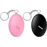 TECKNET Personal Safety Alarm Keychain 140dB Travel Safe Waterproof | IP44 Waterproof, Travel-safe, Personal Alarm Loud Siren Safety Keychain for women, girls, kids &amp; elderly, 2-pack
