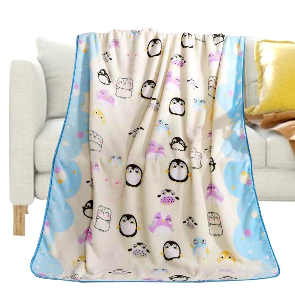 OVYALCJ Children's Blanket Penguin, Kids Animal Blankets, Blanket for Toddler Sofa Bed, Cute Penguins Decor Throw Blankets Cozy milk velvet Blanket, Gifts for Penguin Lovers