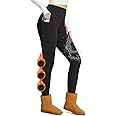 BALEAF Women's Thick Fleece Lined Leggings Water Resistant Zipper Pocket High Waisted Winter Snow Pants