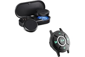 Doohoeek Ski Headphones with Control Button, True Wireless Earbuds + Media Controller for Skiing Snowboarding, Bluetooth Headsets with Charging Case & Remote Control Water-Resistant for Phones