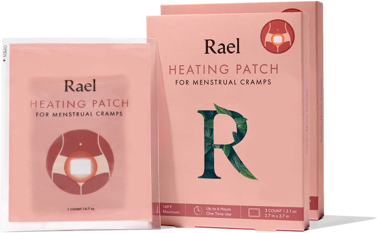 Rael Natural Herbal Heating Patch - PMS Relief Natural Heating Herb Therapy Patches (2 Pack/ 6 Count): Health & Personal Care
