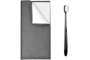 Syyflibb 1PCS Jewelry Cleaning Cloth, Silver Polishing Cloth Jewelry,1 PCS Ultra-Soft Brushes (Wave) for Cleaning Gold, Diamonds, Platinum, Gemstones, Coins (Black)