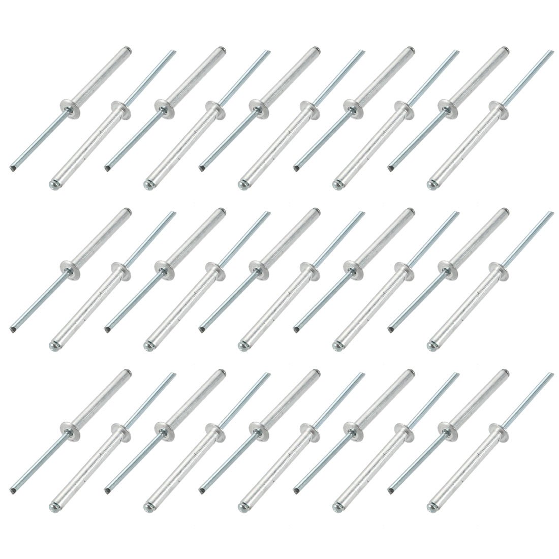 Sourcingmap 30 Pcs 4mm x 35mm Aluminum/Steel Open End Blind Rivets