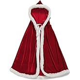 Christmas Halloween Costumes Cloak Mrs. Claus Santa Xmas Velvet Hooded Cape Robe