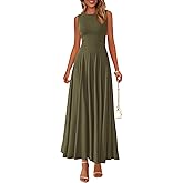 PRETTYGARDEN Womens Spring Dresses 2026 Casual Sleeveless Crewneck Aline Maxi Dress Stretch Tank Flowy Long Dresses