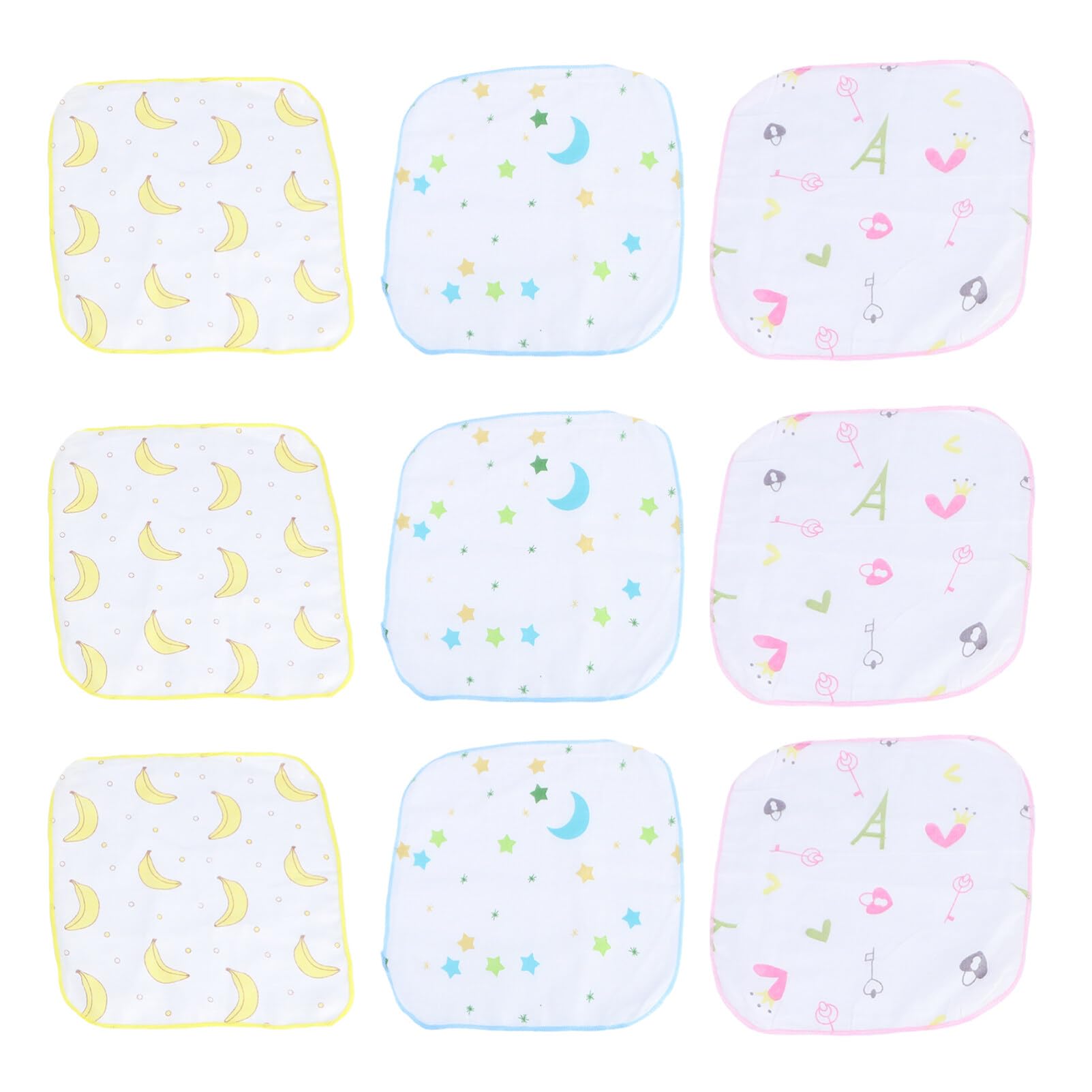 Healifty Newborn Towels 9pcs Drool Bib Cotton Saliva Towel Square Kerchief Handkerchief Scarf Baby Products Absorb Water Newborn Small Towel Cotton Washcloth