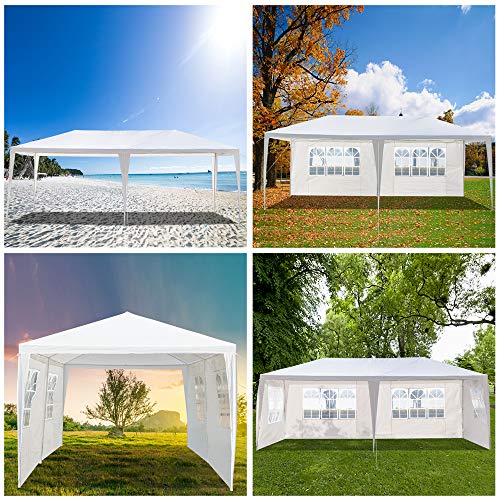 VINGLI 10' x 20' Outdoor Canopy Wedding Party Tent with 4 Removable Sidewalls and Zippered Door, Upgraded Steady Unique Frame Design,Sun Shelter Gazebo Pavilion Event, Pool Canopy - Thumbnail 6