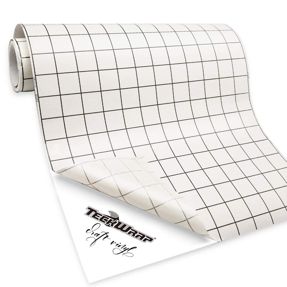 TECKWRAP Vinyl Transfer Paper Black Grid For Craft Adhesive Vinyl Application 12" X 10FT on