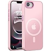 Newfuture Designed for iPhone 16e Case with Magnetic [13 FT Military Drop Protection] [Compatible with Magsafe] Slim Translucent Matte Shockproof with Anti-Fingerprint Phone Case, Tender Pink