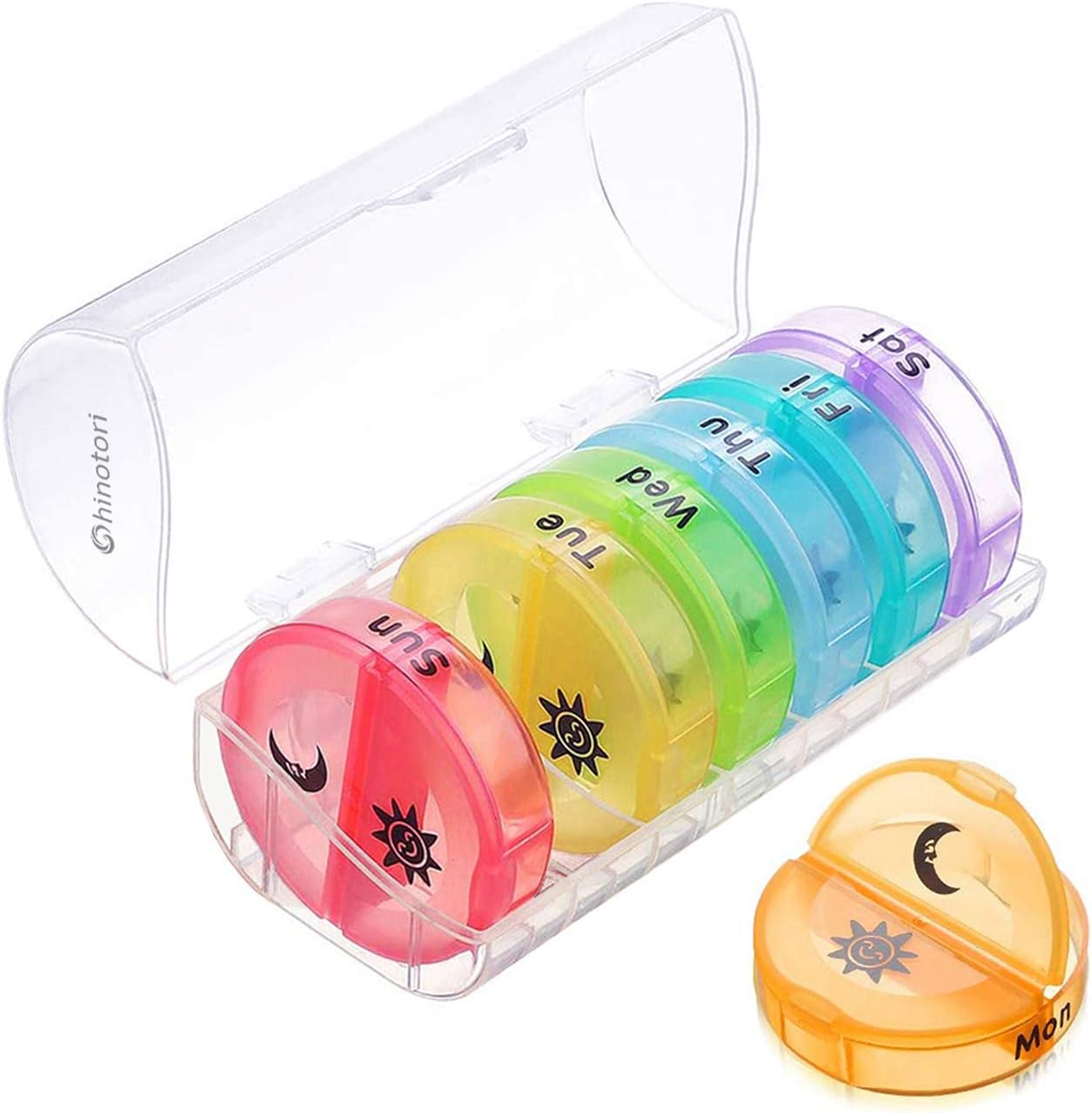 Weekly Pill Organizer 2 times a day Arthritis Friendly, Travel 7 Day Pill Box Large Daily Medicine Organizer with Large Compartments to Hold Medication, Vitamins, Supplements, Cod Liver Oil(Clear Box): Health & Personal Care