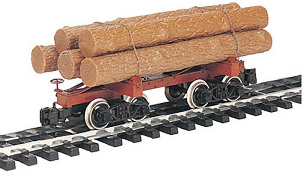 Bachmann Industries (BACAC) Painted, Unlettered Skeleton Log Car with Logs - Large "G" Scale Rolling Stock