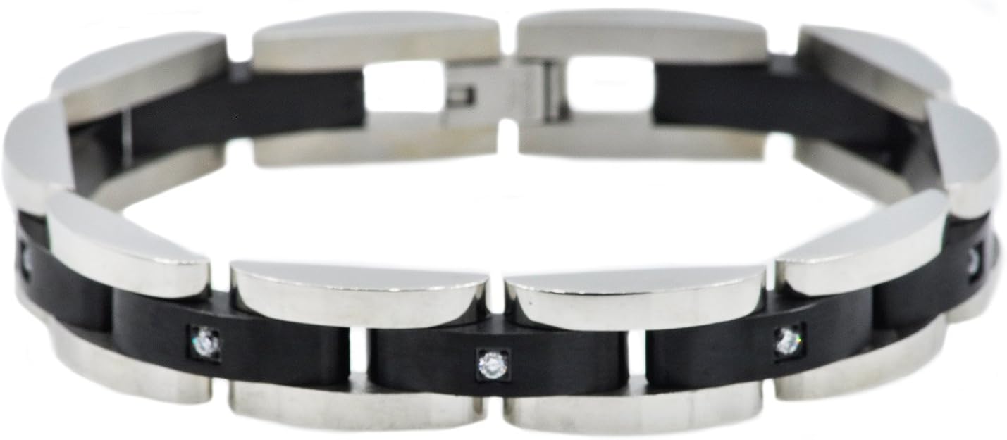 Blackjack Jewelry Men's Brushed and Polished Black Plated