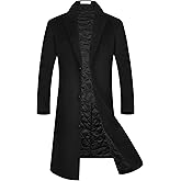 APTRO Men's Luxury Full Length Trench Coat Long Wool Overcoat Winter Windbreaker