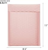 Switory 25Pcs Pale Pink Bubble Mailers 21.6x28cm Self Seal Padded Envelopes view 2