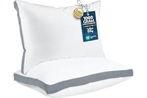 Utopia Bedding Bed Pillows for Sleeping Queen Size (Grey), Set of 2, Cooling Hotel Quality, Gusseted Pillow for Back, Stomach