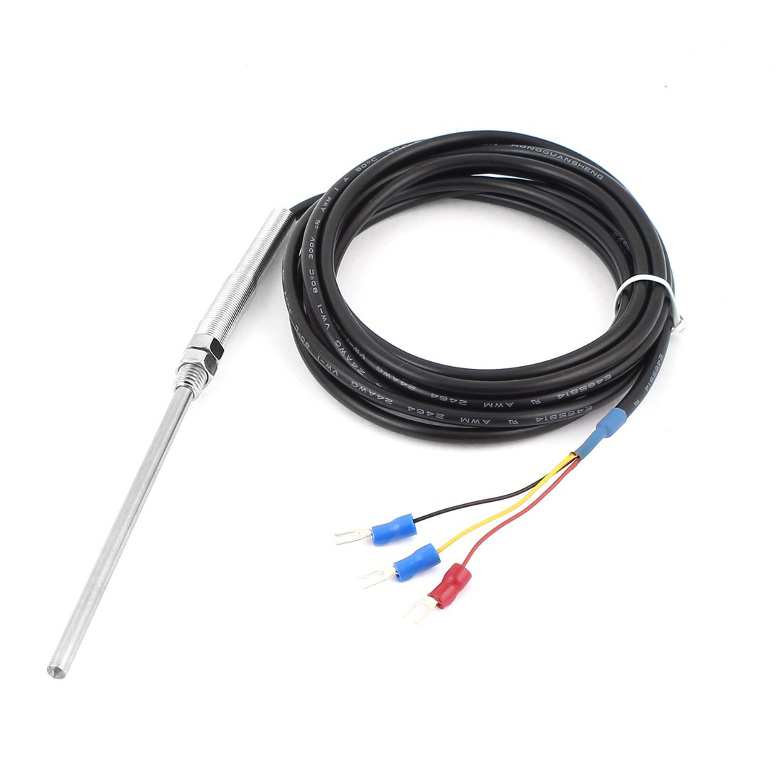 Sourcingmap 3 Meter Cable PT100 Thermocouple Temperature 5 * 100mm Sensor Probe
