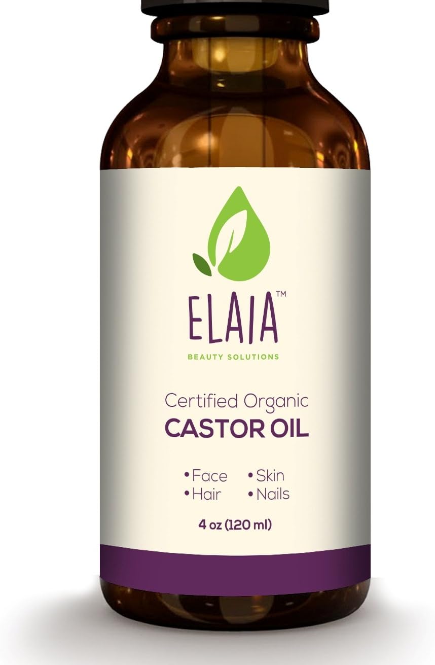 Holiday Sale! ECOCERT & USDA Certified Organic 100% Pure Castor Oil - HEXANE FREE - Promotes Healthy Hair, Nails & Skin - Moisturizes, Repairs and Rejuvenates - All Natural - 4 Oz. Bottle